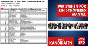 Kommunalwahl -Liste Kandidaten